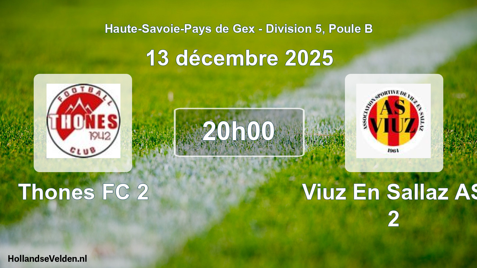 Geplande wedstrijd: Thones FC 2 - Viuz En Sallaz AS 2 (13 december 2025)
