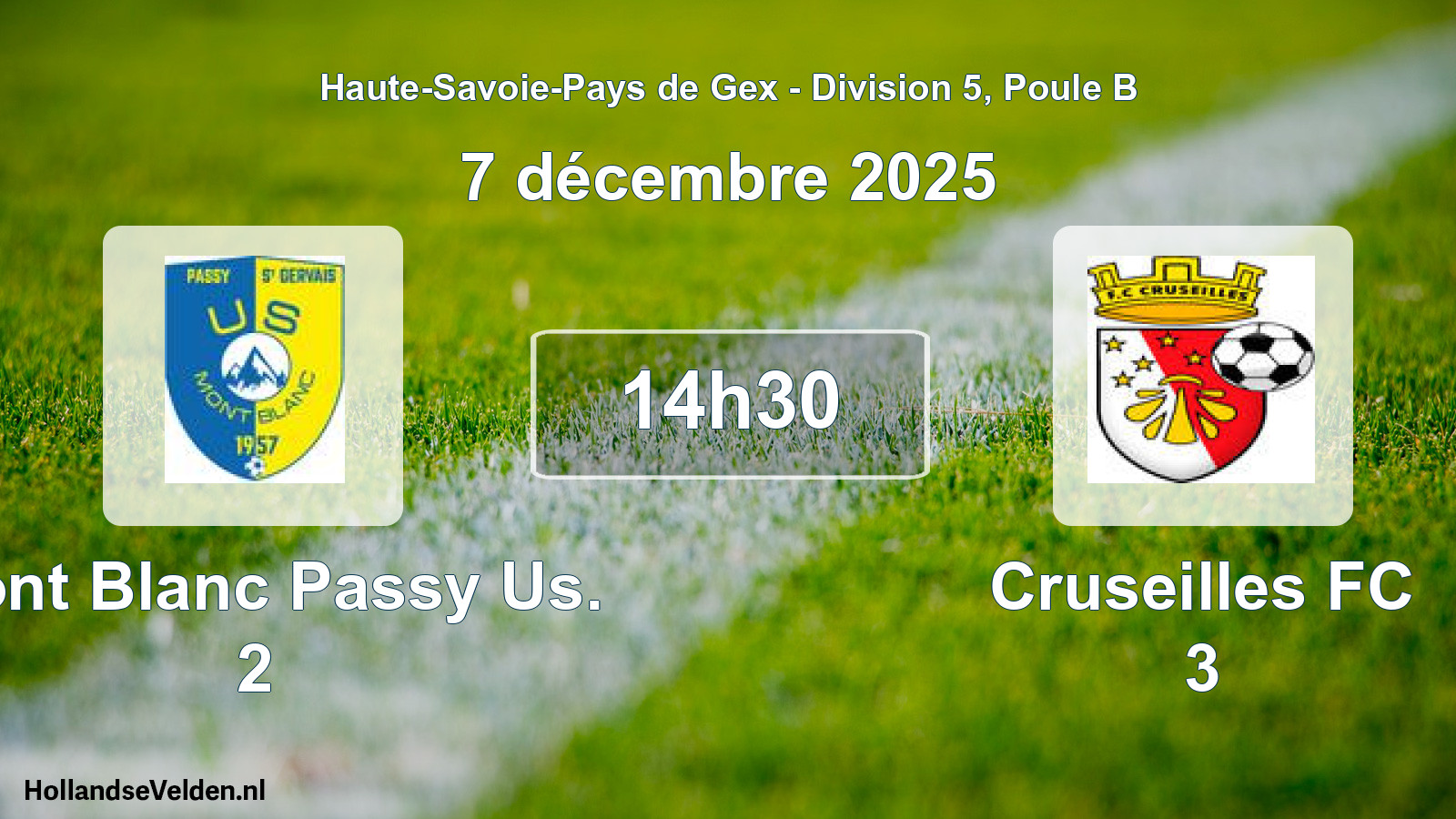 Geplande wedstrijd: Mont Blanc Passy Us. 2 - Cruseilles FC 3 (7 december 2025)