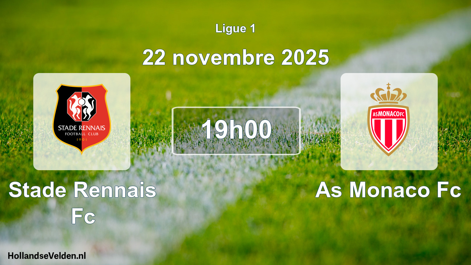 Geplande wedstrijd: Stade Rennais Fc - As Monaco Fc (22 novembre 2025)