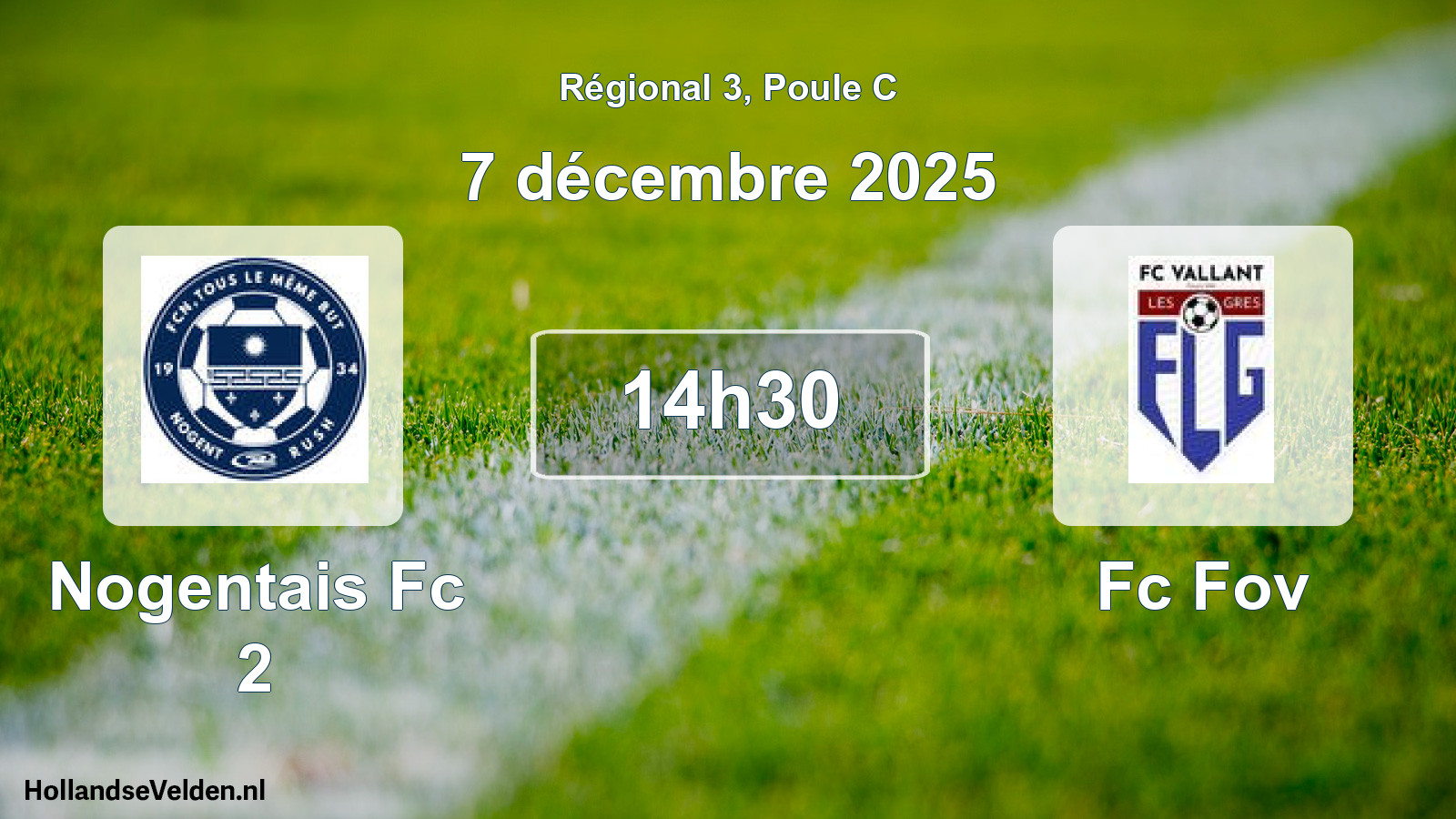 Scheduled Match: Nogentais Fc 2 - Fc Fov (7 December 2025)