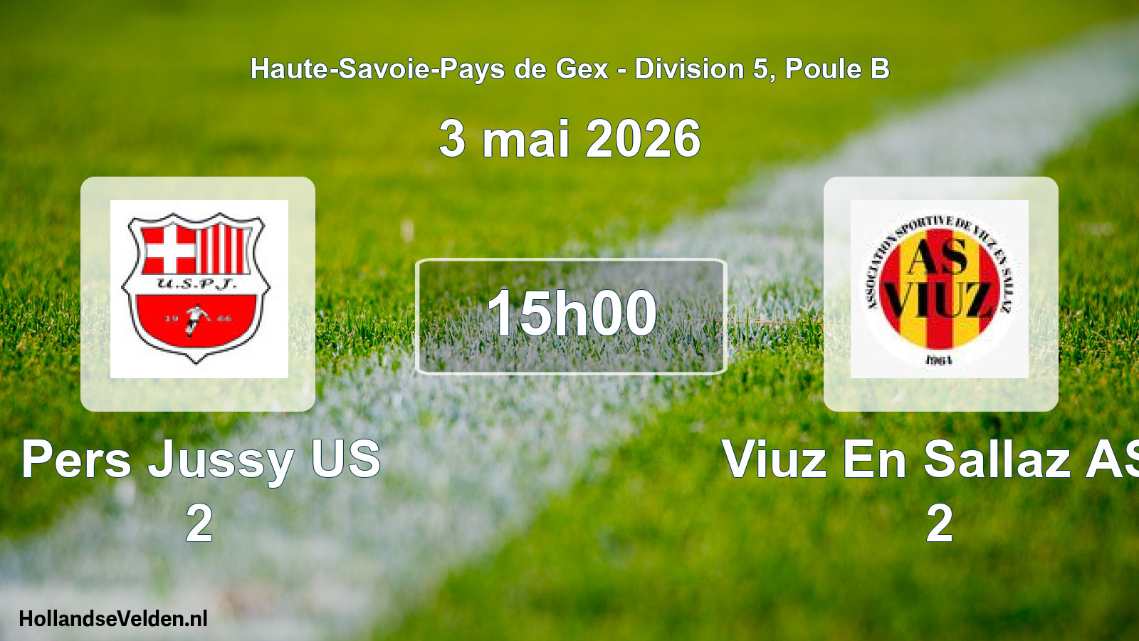 Match programmé: Pers Jussy US 2 - Viuz En Sallaz AS 2 (3 mai 2026)