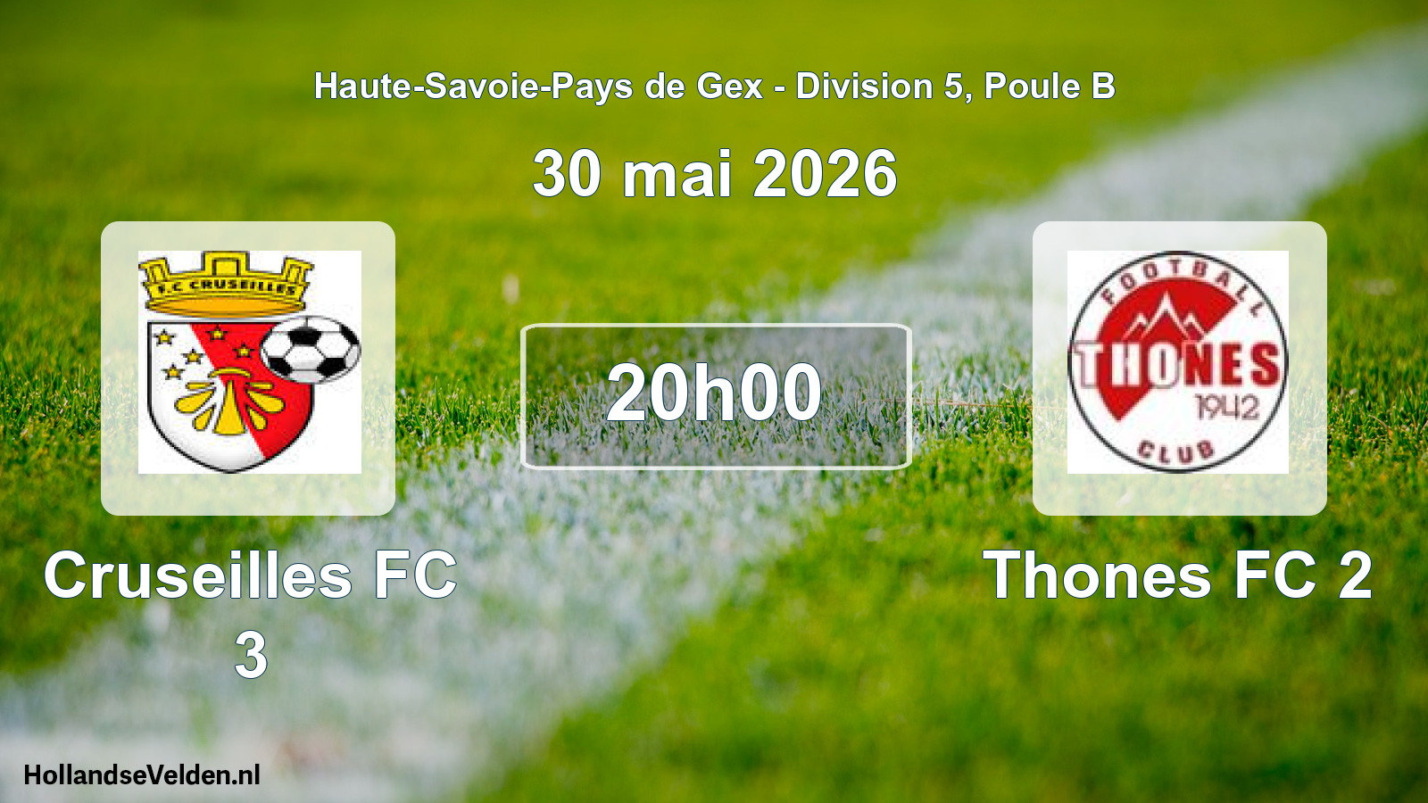 Geplande wedstrijd: Cruseilles FC 3 - Thones FC 2 (30 mei 2026)
