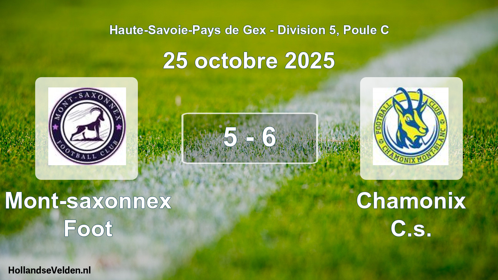 Gespeelde wedstrijd: Mont-saxonnex Foot - Chamonix C.s. 5 - 6 (25 oktober 2025)