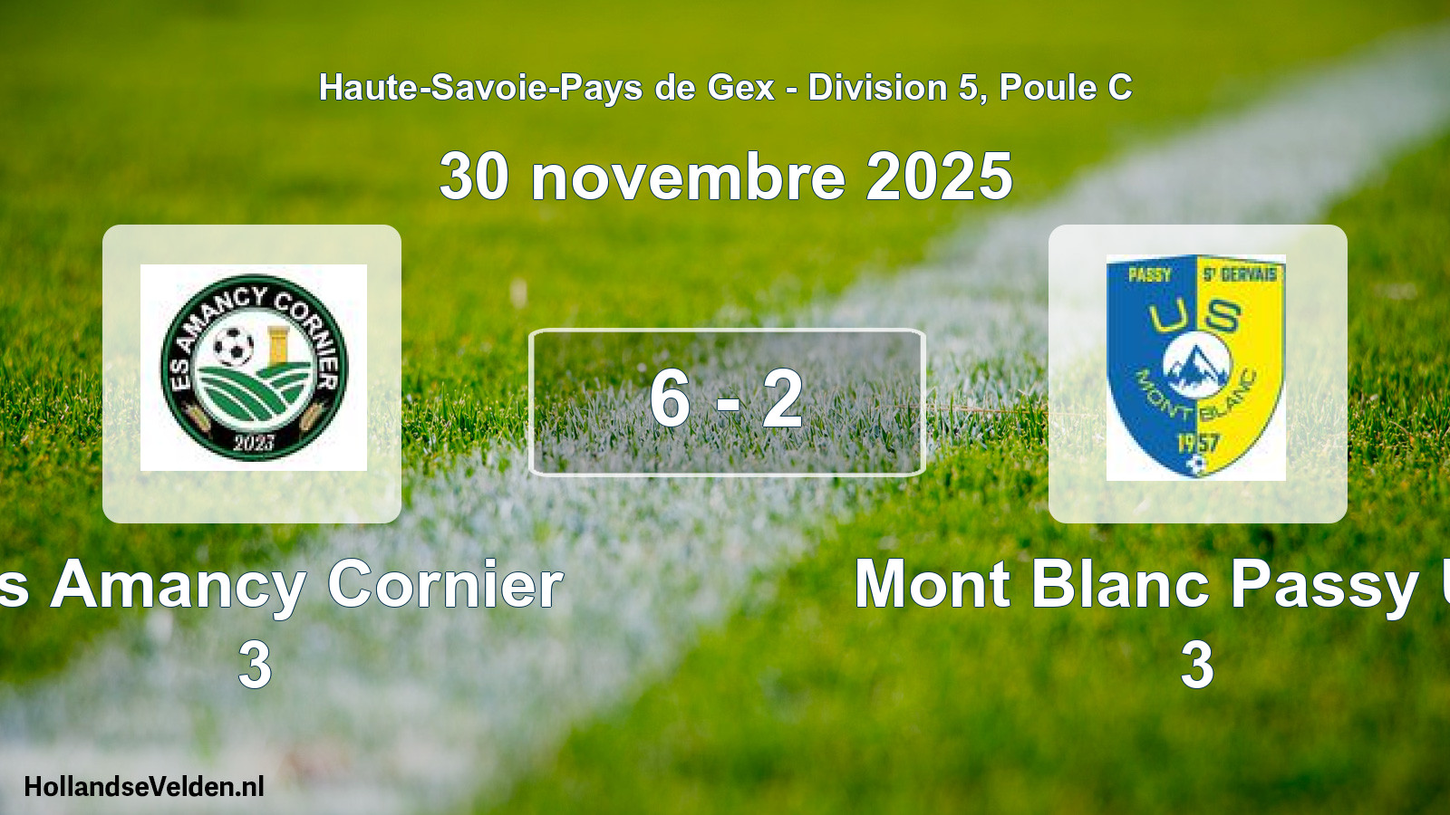 Match joué: Es Amancy Cornier 3 - Mont Blanc Passy Us. 3 6 - 2 (30 novembre 2025)
