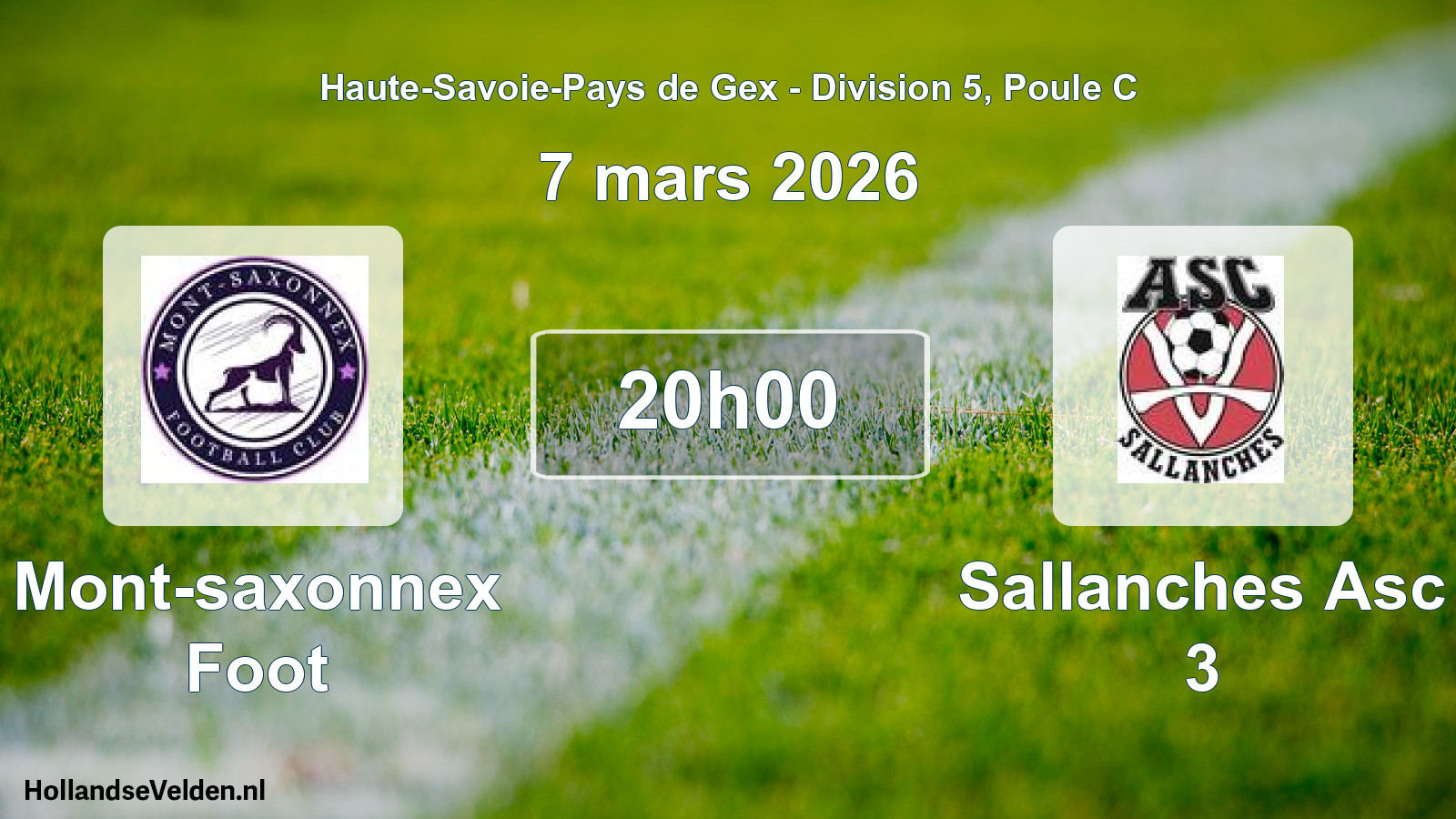 Geplande wedstrijd: Mont-saxonnex Foot - Sallanches Asc 3 (7 maart 2026)