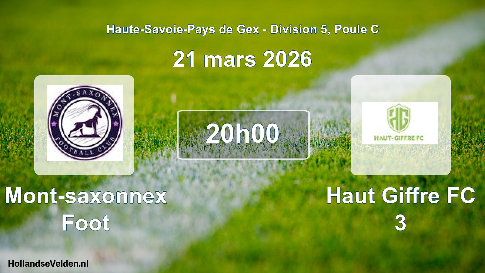 Geplande wedstrijd: Mont-saxonnex Foot - Haut Giffre FC 3 (21 maart 2026)
