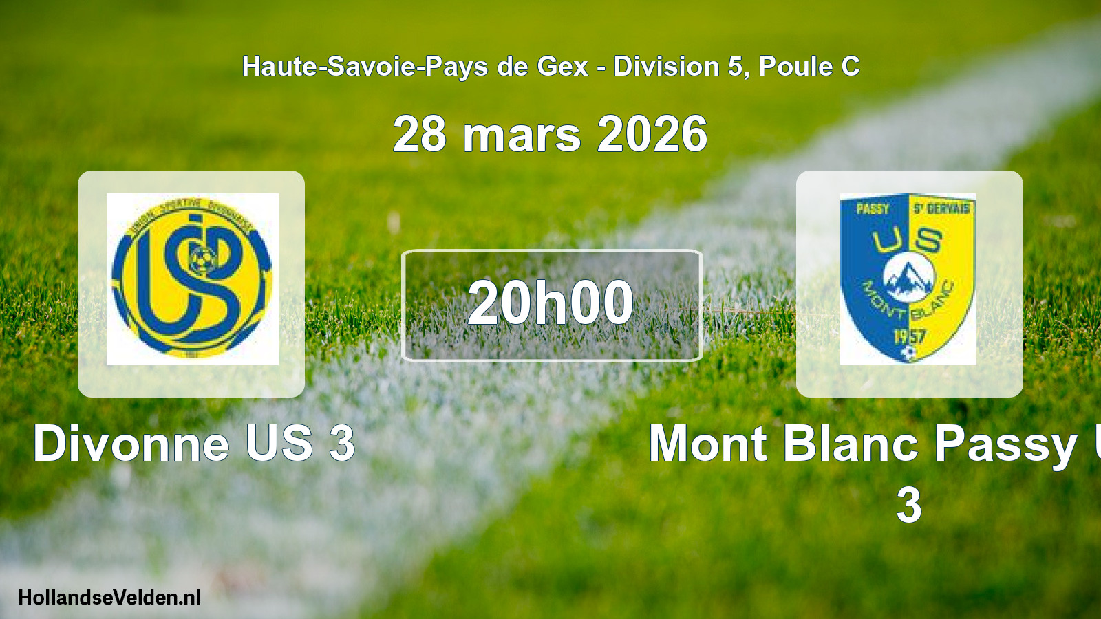 Geplande wedstrijd: Divonne US 3 - Mont Blanc Passy Us. 3 (28 maart 2026)