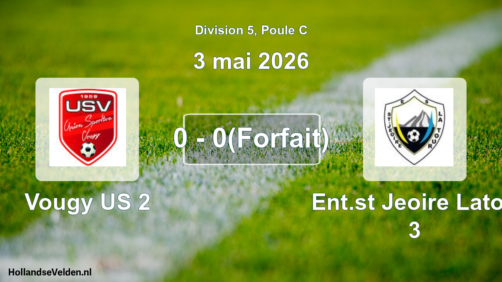 Total number of matches played: Vougy US 2 - Ent.st Jeoire Latou 3 0 - 0(Forfait) (3 May 2026)