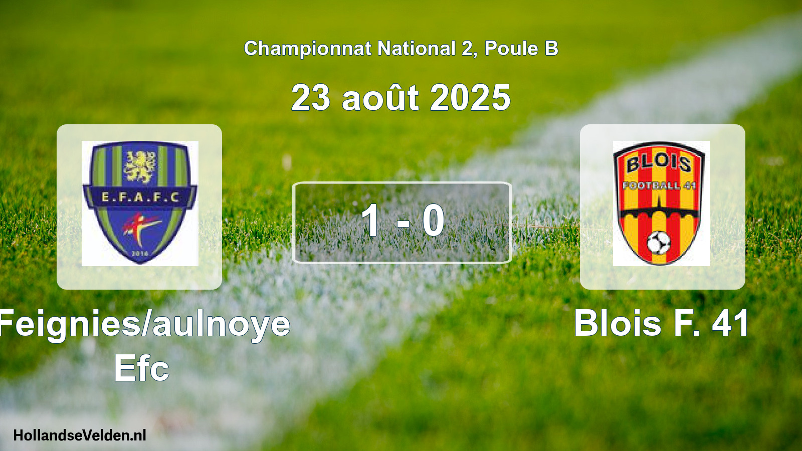 Gespeelde wedstrijd: Feignies/aulnoye Efc - Blois F. 41 1 - 0 (23 augustus 2025)