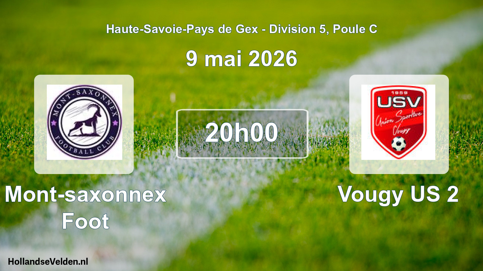 Match programmé: Mont-saxonnex Foot - Vougy US 2 (9 mai 2026)