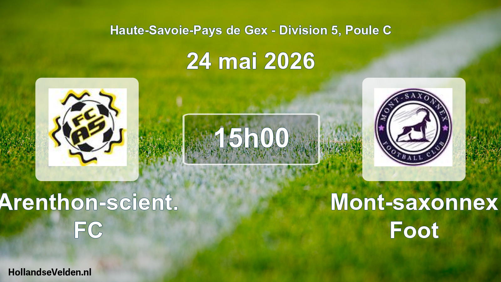 Geplande wedstrijd: Arenthon-scient. FC - Mont-saxonnex Foot (24 mei 2026)