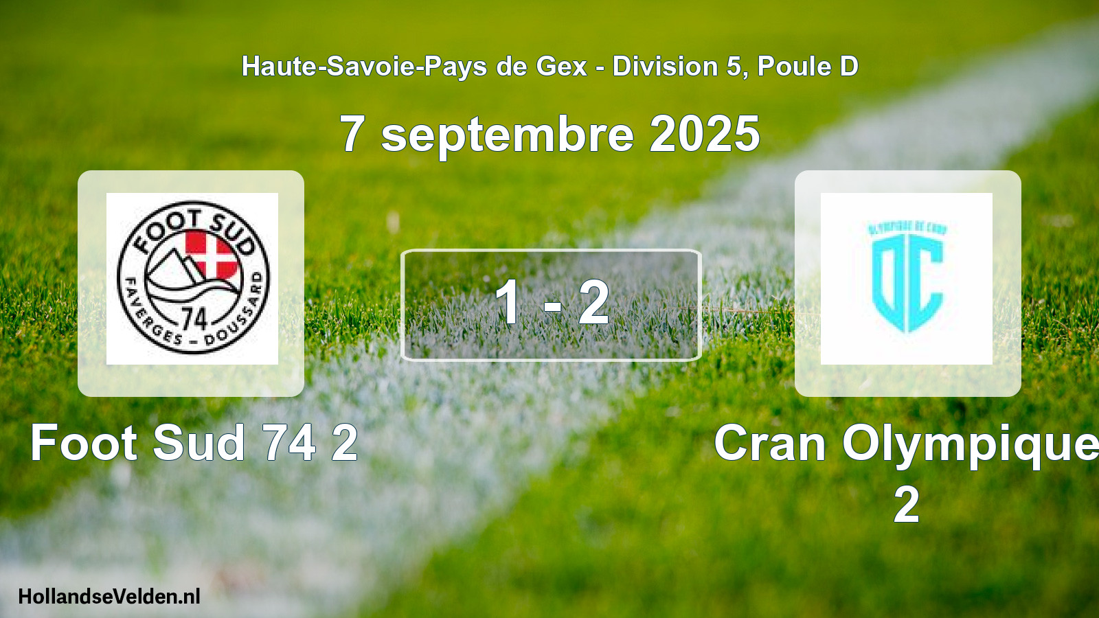 Gespeelde wedstrijd: Foot Sud 74 2 - Cran Olympique 2 1 - 2 (7 september 2025)