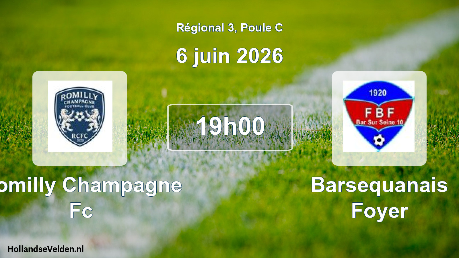 Scheduled Match: Romilly Champagne Fc - Barsequanais Foyer (6 June 2026)