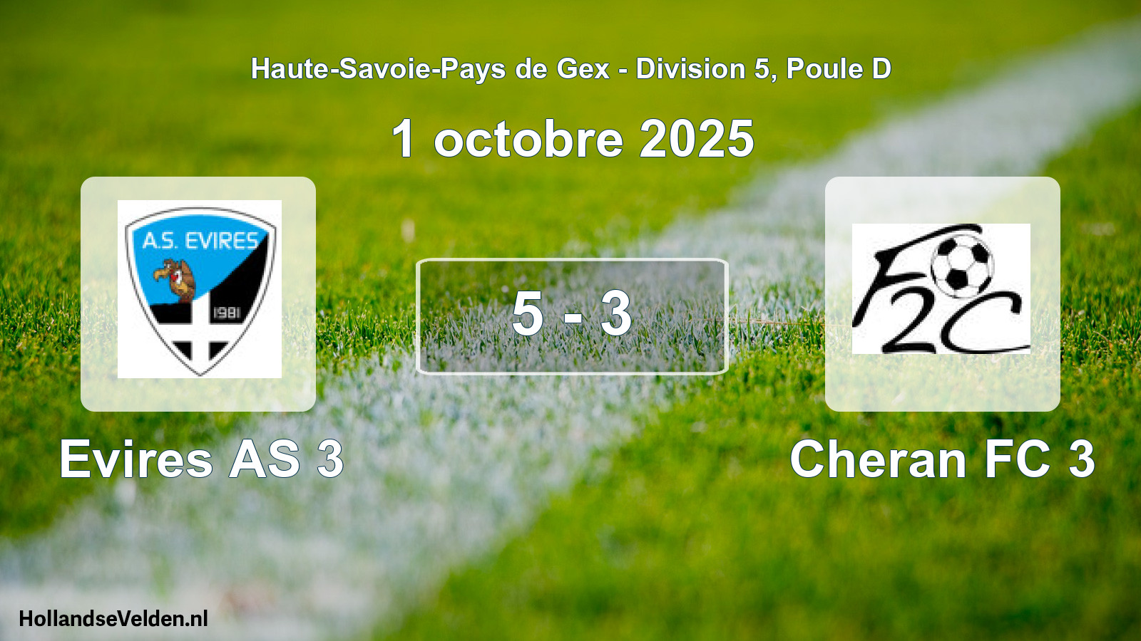 Gespeelde wedstrijd: Evires AS 3 - Cheran FC 3 5 - 3 (1 oktober 2025)