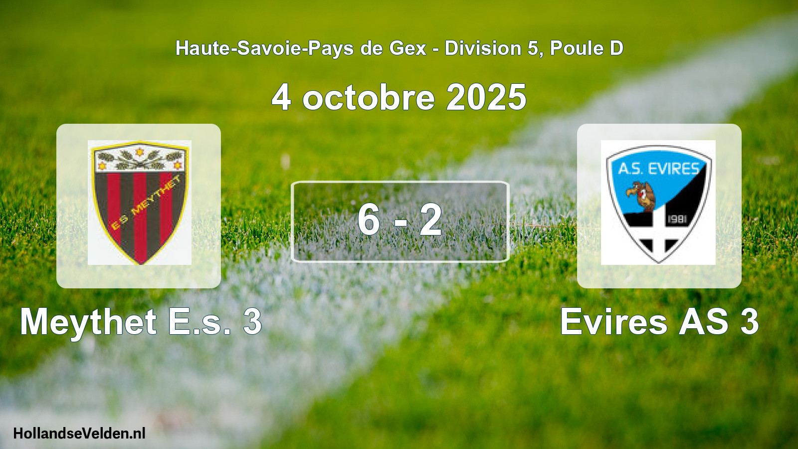 Match joué: Meythet E.s. 3 - Evires AS 3 6 - 2 (4 octobre 2025)