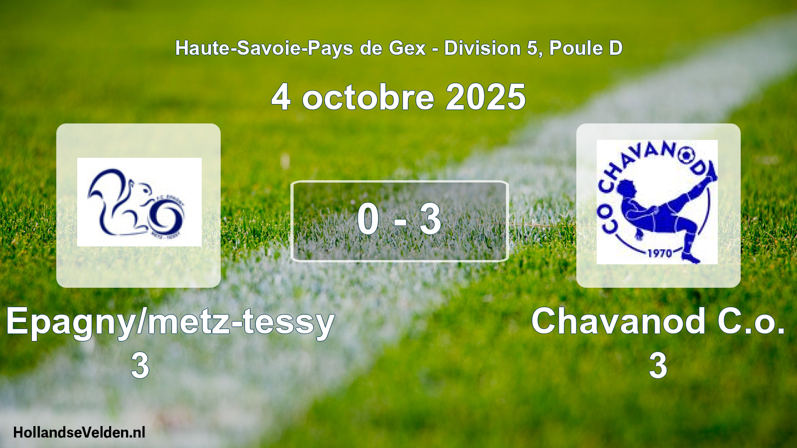 Gespeelde wedstrijd: FC Epagny/metz-tessy 3 - Chavanod C.o. 3 0 - 3 (4 oktober 2025)