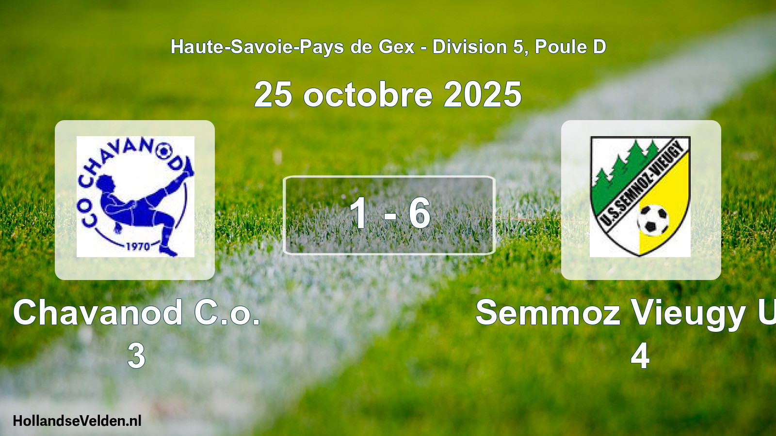 Gespeelde wedstrijd: Chavanod C.o. 3 - Semmoz Vieugy US 4 1 - 6 (25 oktober 2025)