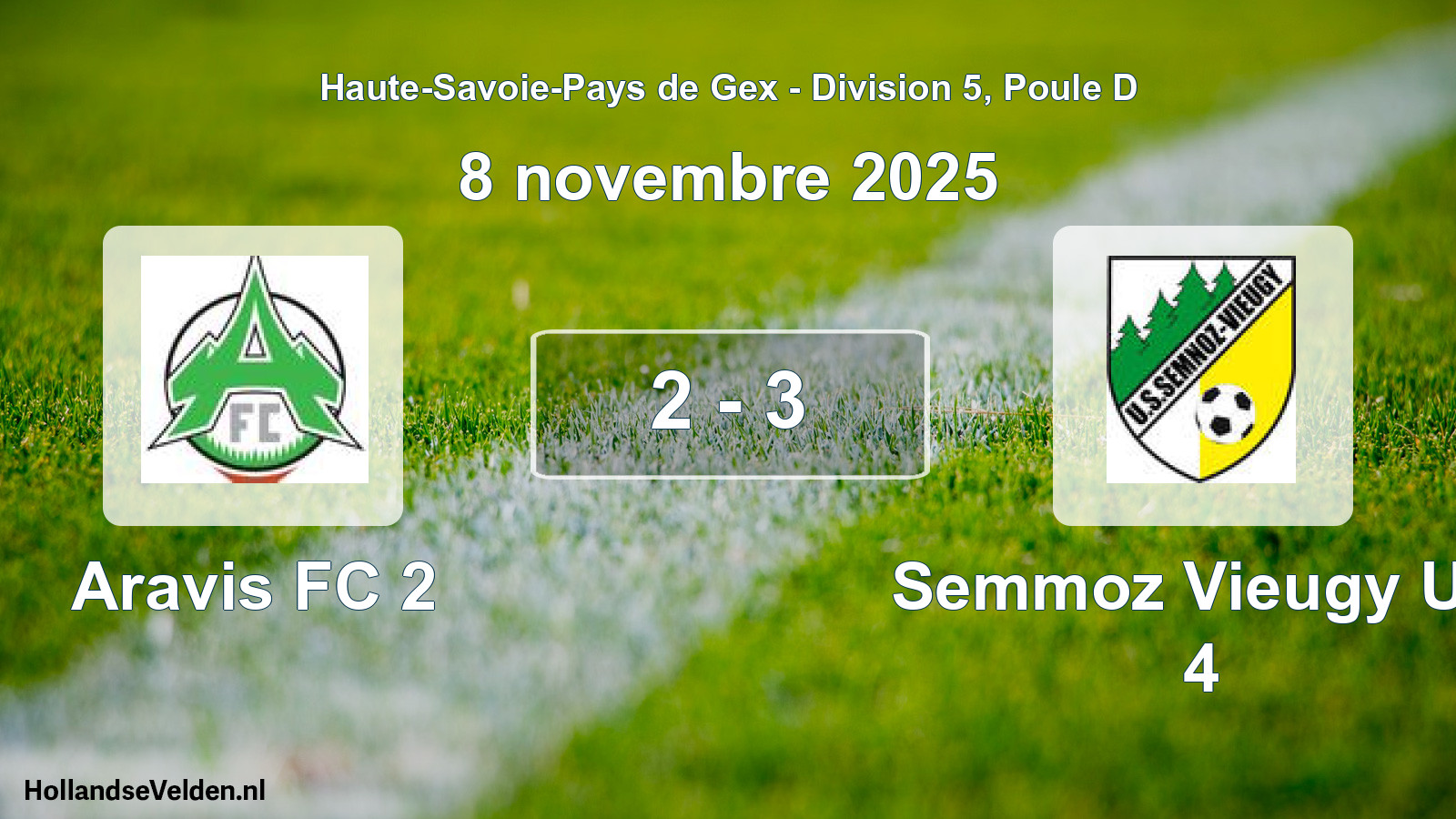 Gespeelde wedstrijd: Aravis FC 2 - Semmoz Vieugy US 4 2 - 3 (8 november 2025)