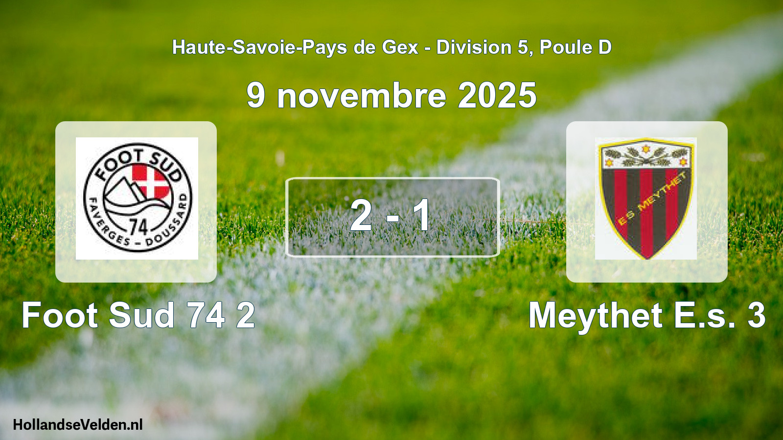 Match joué: Foot Sud 74 2 - Meythet E.s. 3 2 - 1 (9 novembre 2025)