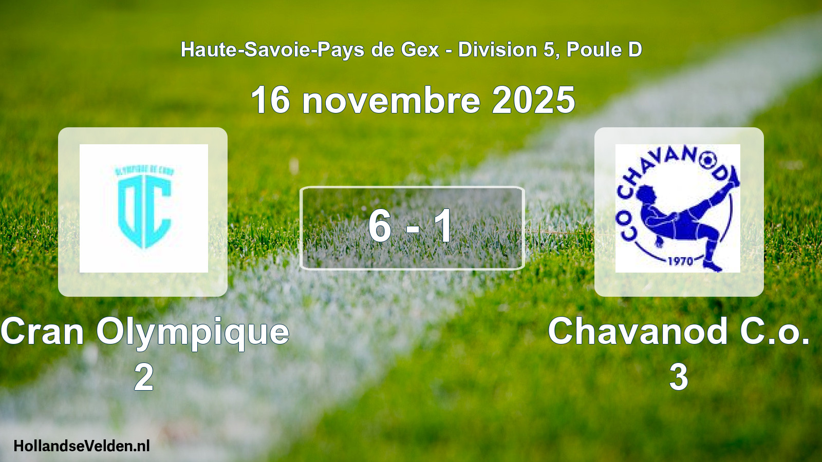 Gespeelde wedstrijd: Cran Olympique 2 - Chavanod C.o. 3 6 - 1 (16 november 2025)