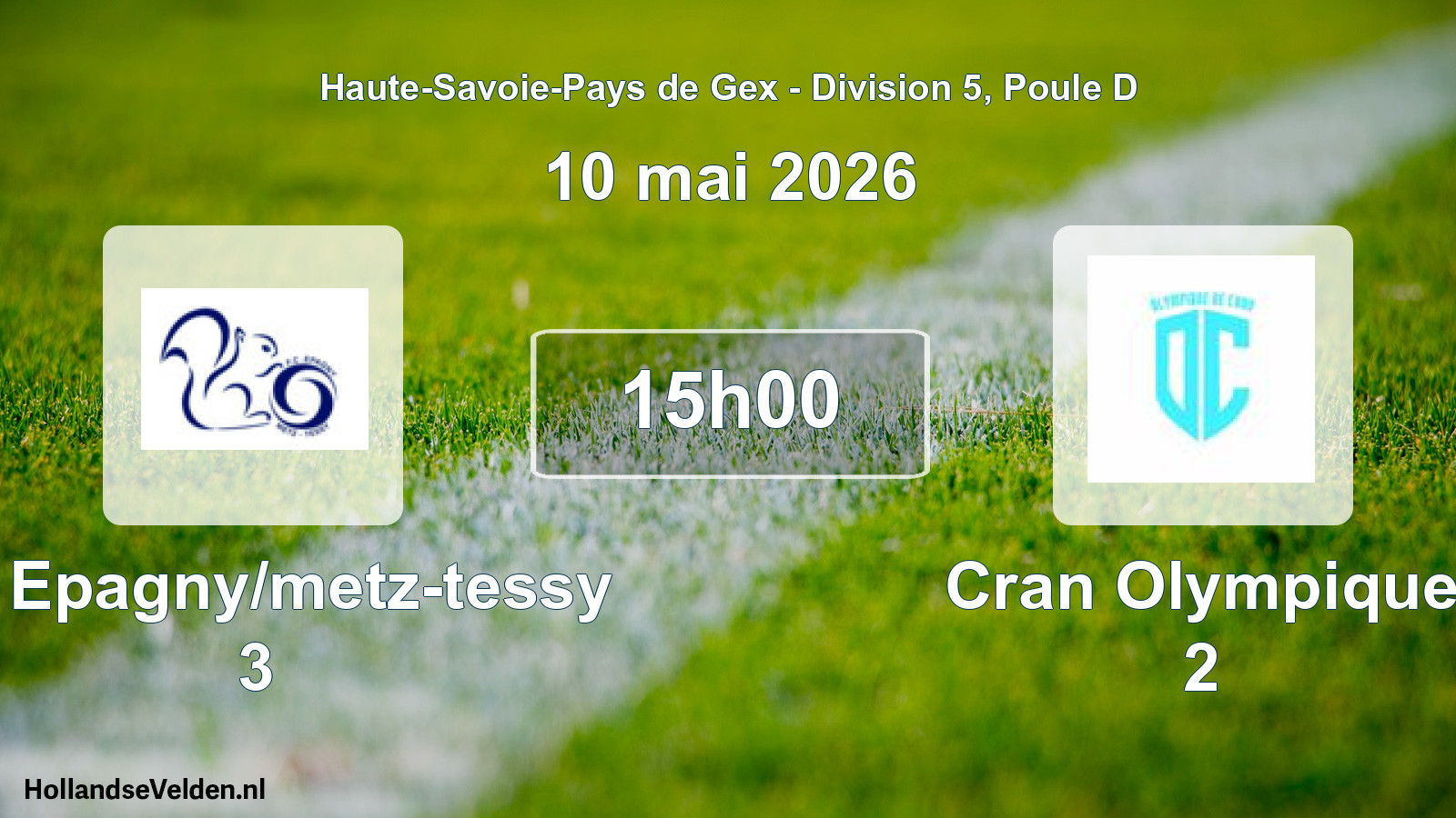 Geplande wedstrijd: FC Epagny/metz-tessy 3 - Cran Olympique 2 (10 mei 2026)
