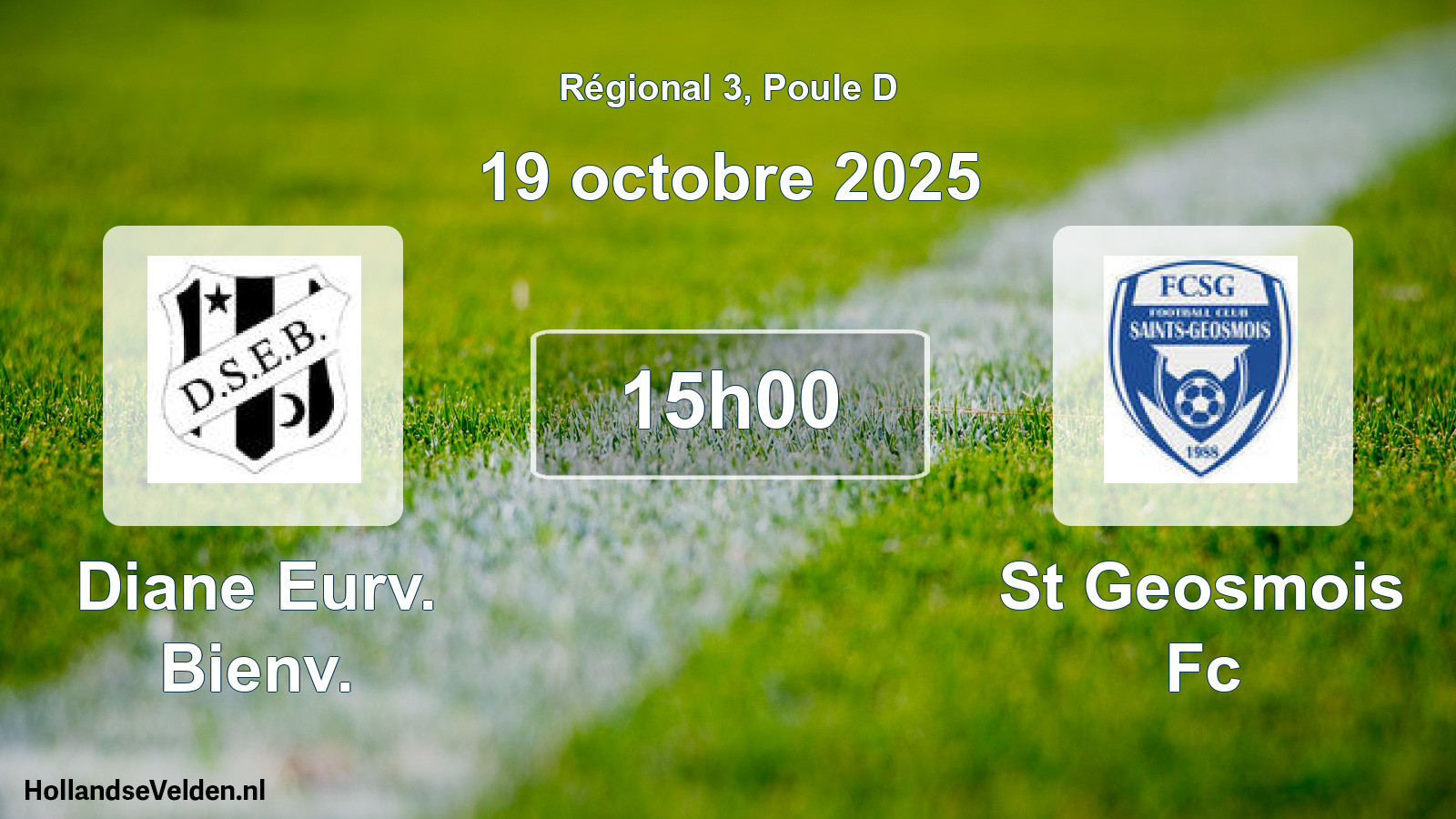 Geplande wedstrijd: Diane Eurv. Bienv. - St Geosmois Fc (19 octobre 2025)