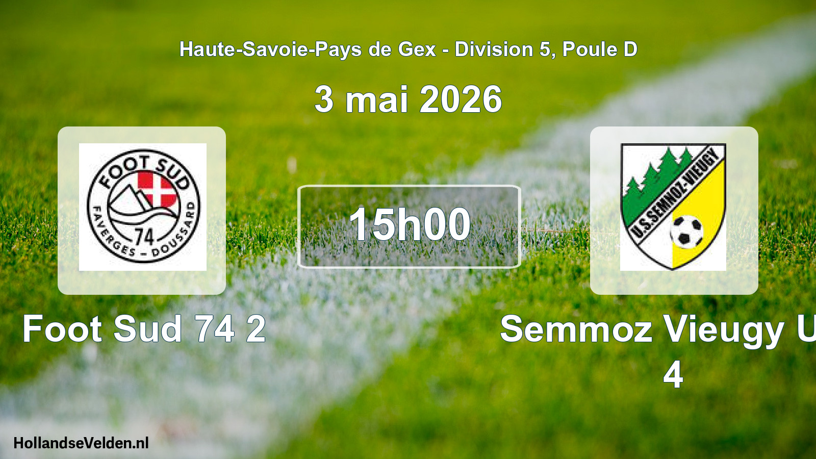 Geplande wedstrijd: Foot Sud 74 2 - Semmoz Vieugy US 4 (3 mei 2026)