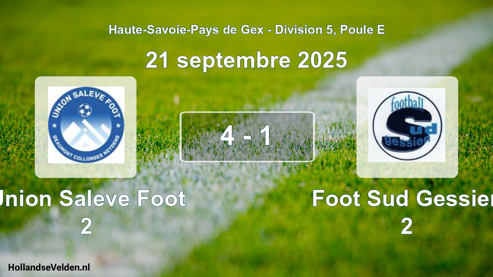 Match joué: Union Saleve Foot 2 - Foot Sud Gessien 2 4 - 1 (21 septembre 2025)