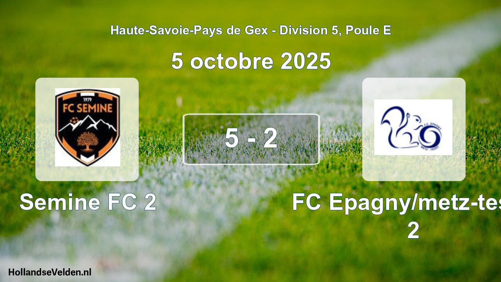 Gespeelde wedstrijd: Semine FC 2 - FC Epagny/metz-tessy 2 5 - 2 (5 oktober 2025)