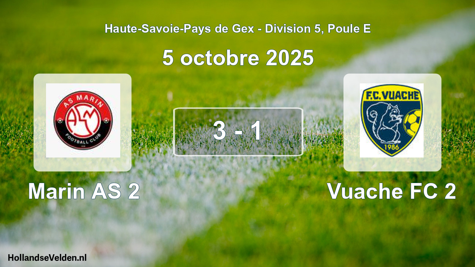 Total number of matches played: Marin AS 2 - Vuache FC 2 3 - 1 (5 October 2025)