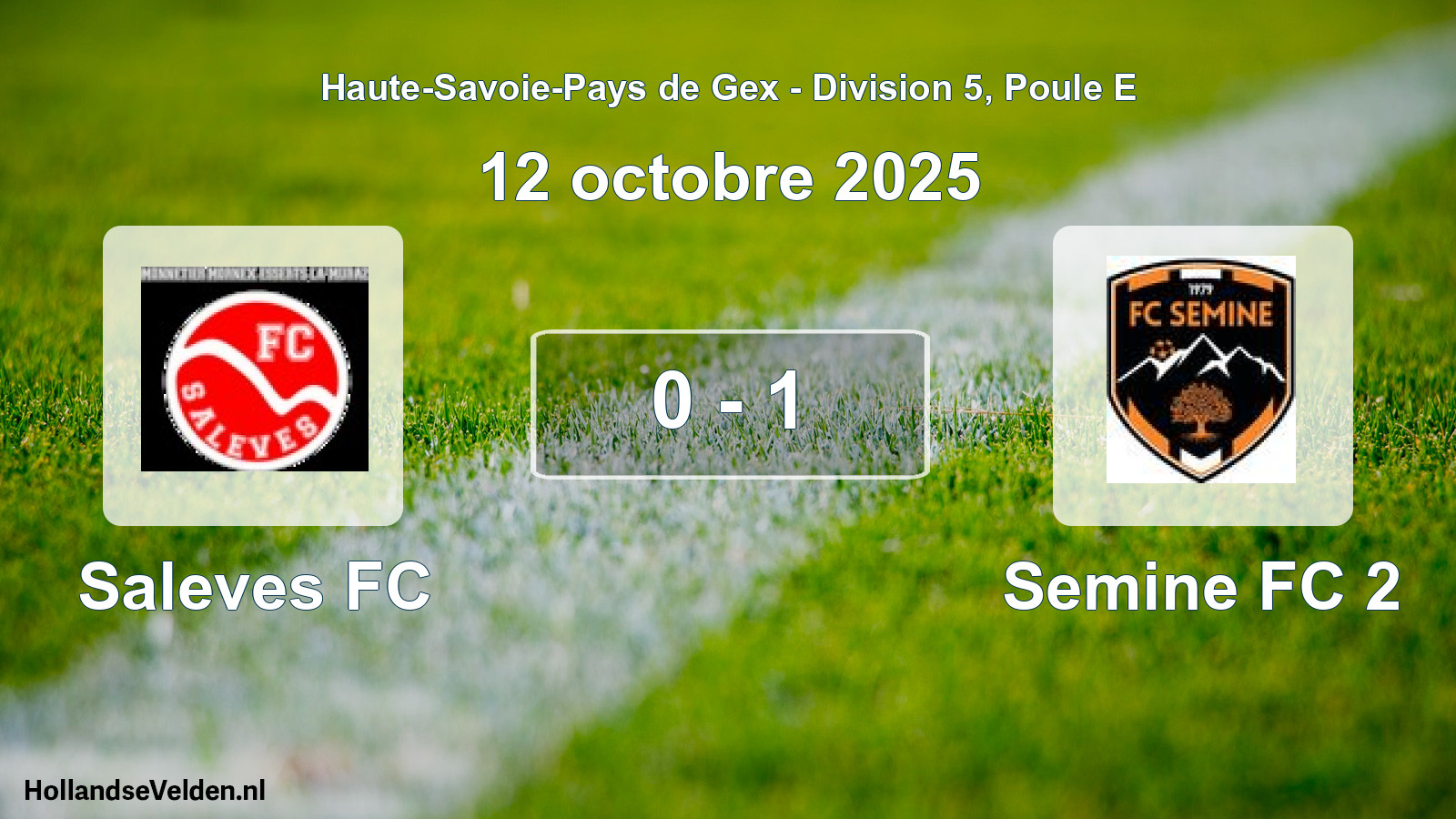 Gespeelde wedstrijd: Saleves FC - Semine FC 2 0 - 1 (12 oktober 2025)