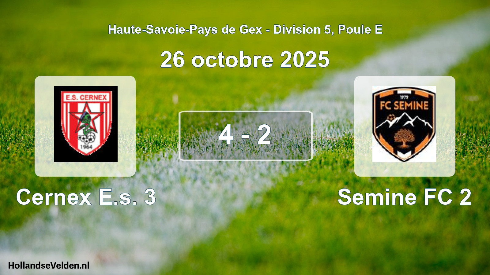 Total number of matches played: Cernex E.s. 3 - Semine FC 2 4 - 2 (26 October 2025)