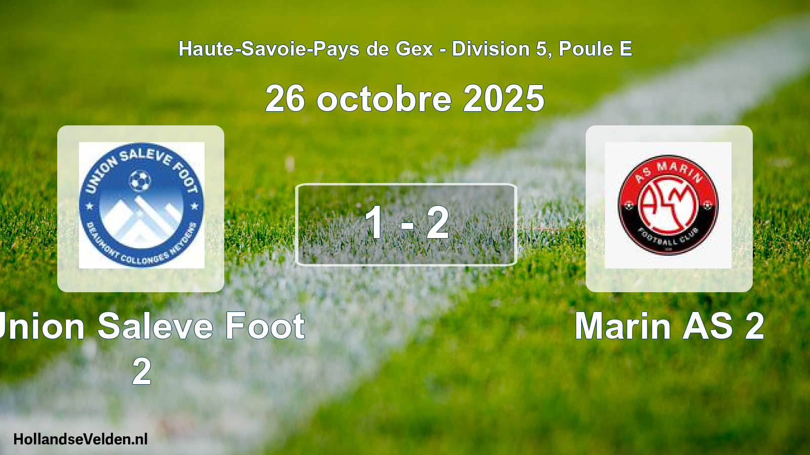 Match joué: Union Saleve Foot 2 - Marin AS 2 1 - 2 (26 octobre 2025)