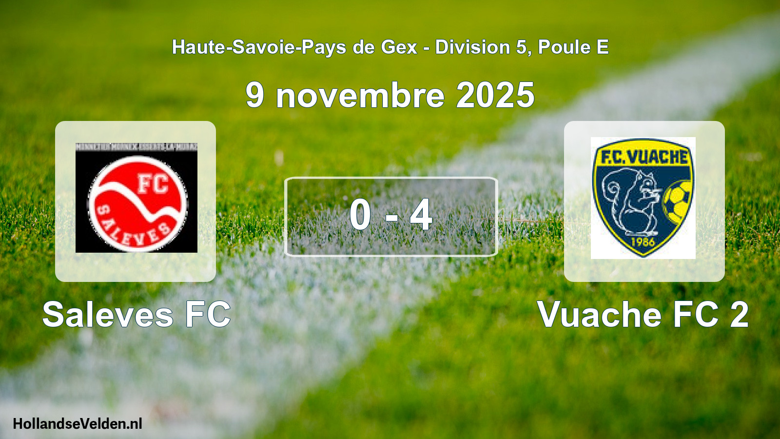 Gespeelde wedstrijd: Saleves FC - Vuache FC 2 0 - 4 (9 november 2025)