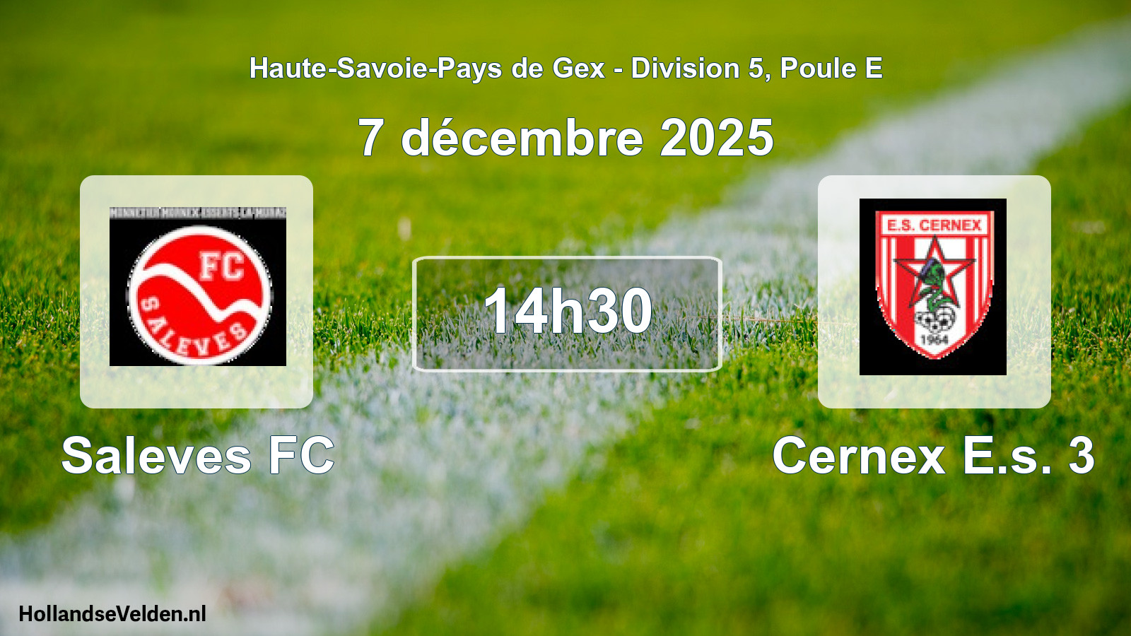 Geplande wedstrijd: Saleves FC - Cernex E.s. 3 (7 december 2025)