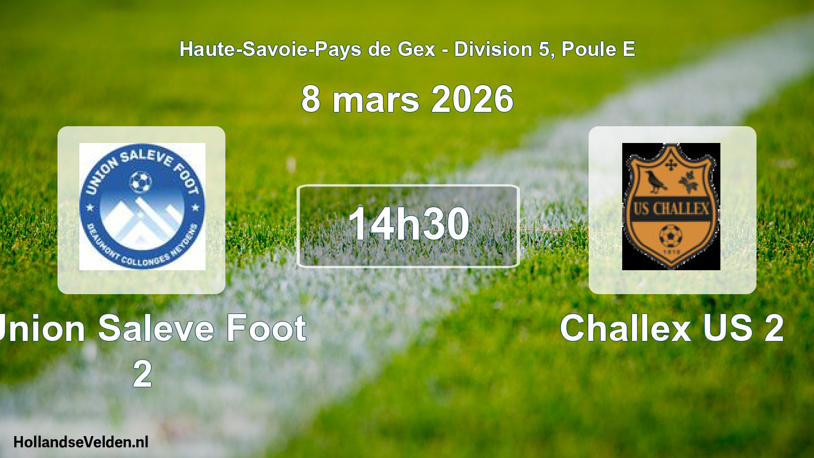 Geplande wedstrijd: Union Saleve Foot 2 - Challex US 2 (8 maart 2026)