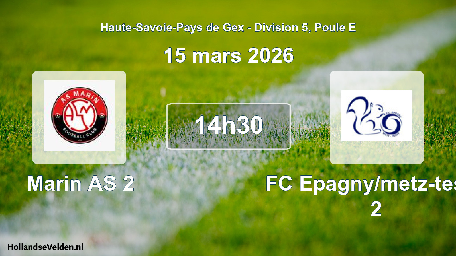 Geplande wedstrijd: Marin AS 2 - FC Epagny/metz-tessy 2 (15 maart 2026)