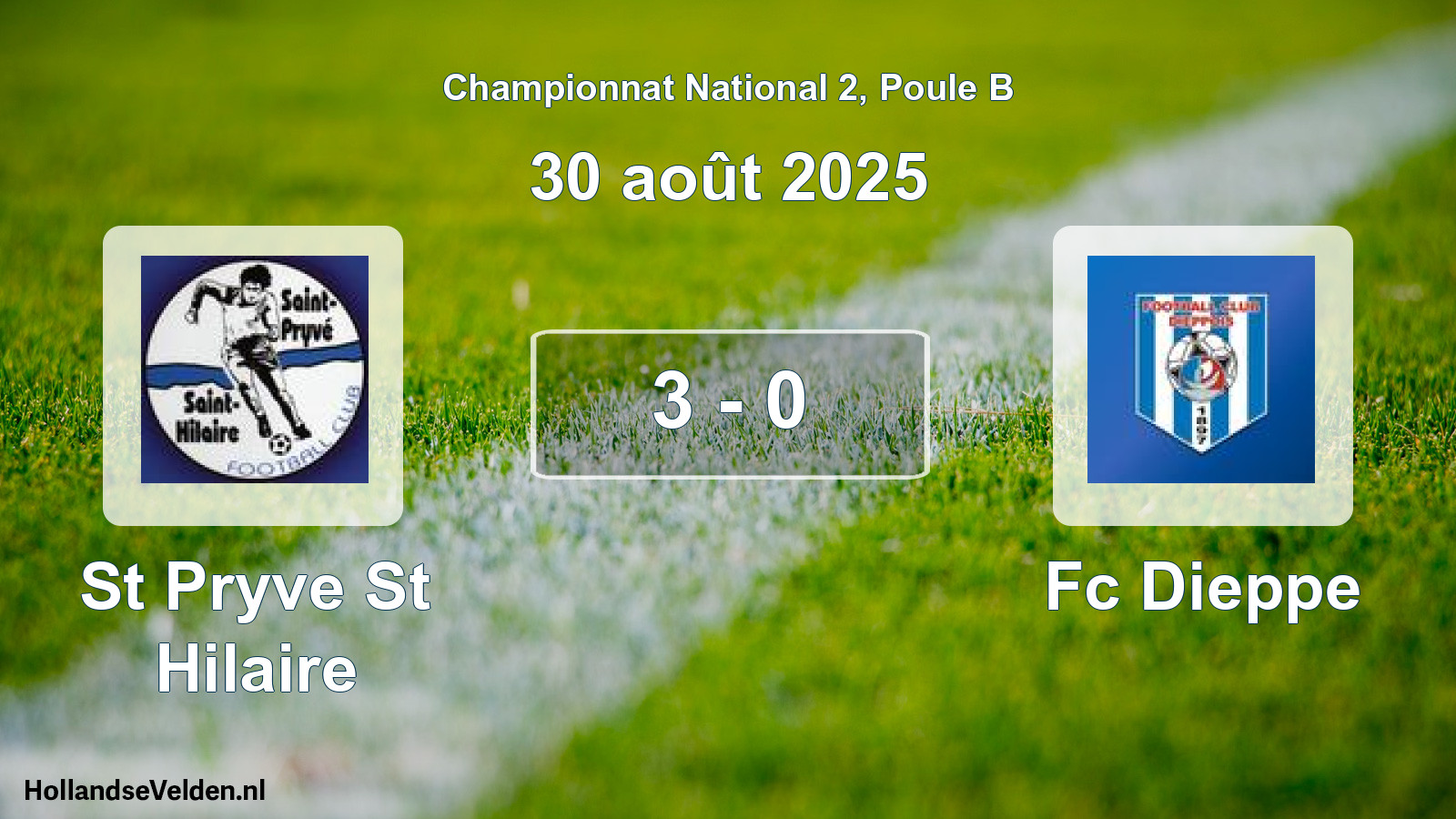 Gespeelde wedstrijd: St Pryve St Hilaire - Fc Dieppe 3 - 0 (30 augustus 2025)