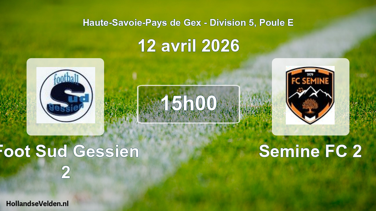 Geplande wedstrijd: Foot Sud Gessien 2 - Semine FC 2 (12 april 2026)