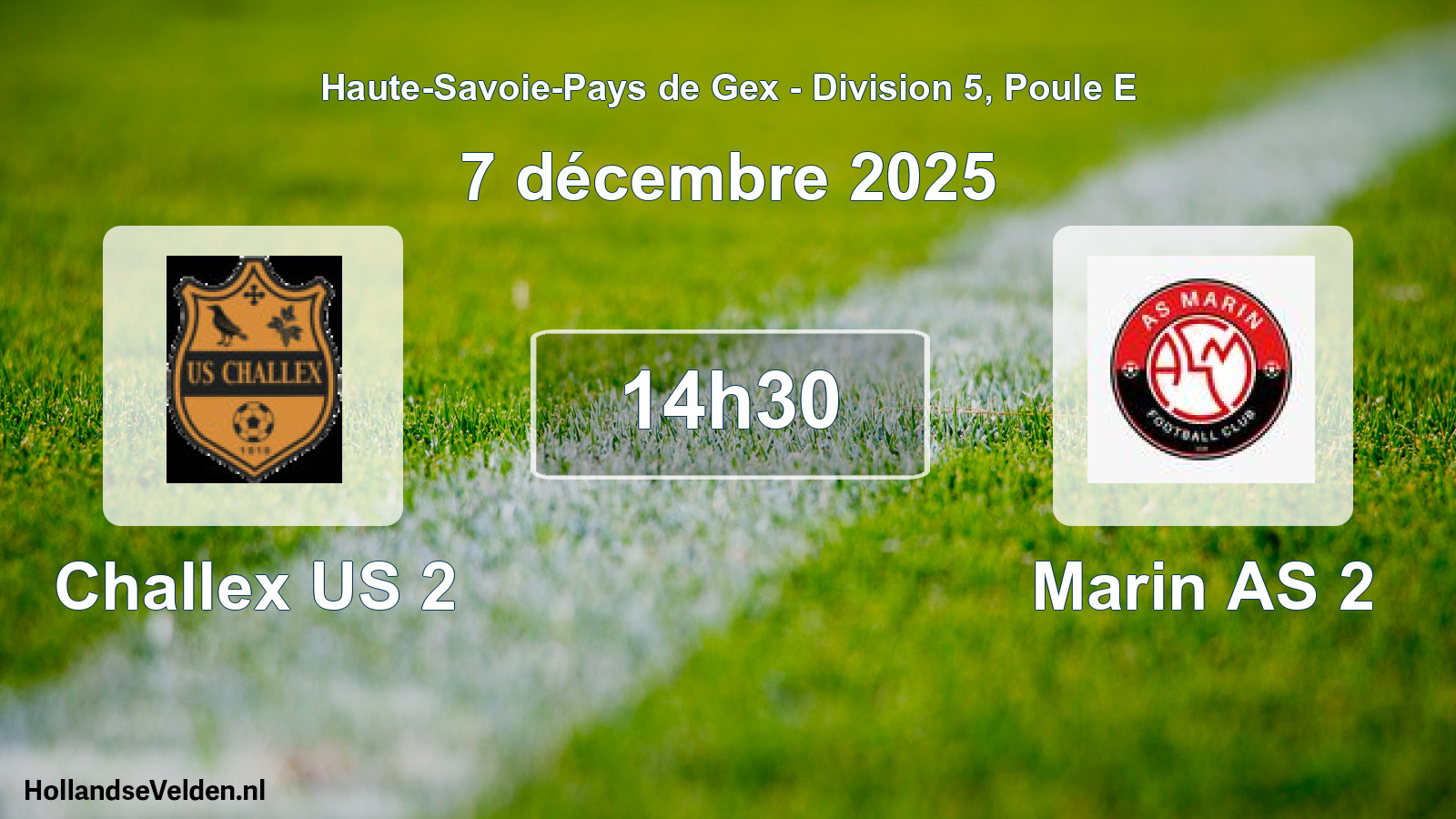 Match programmé: Challex US 2 - Marin AS 2 (7 décembre 2025)