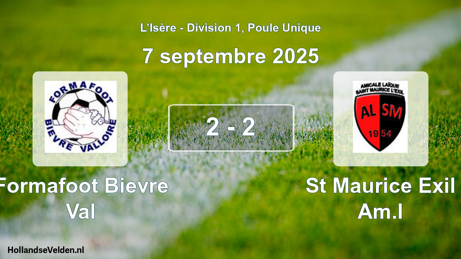 Gespeelde wedstrijd: Formafoot Bievre Val - St Maurice Exil Am.l 2 - 2 (7 september 2025)