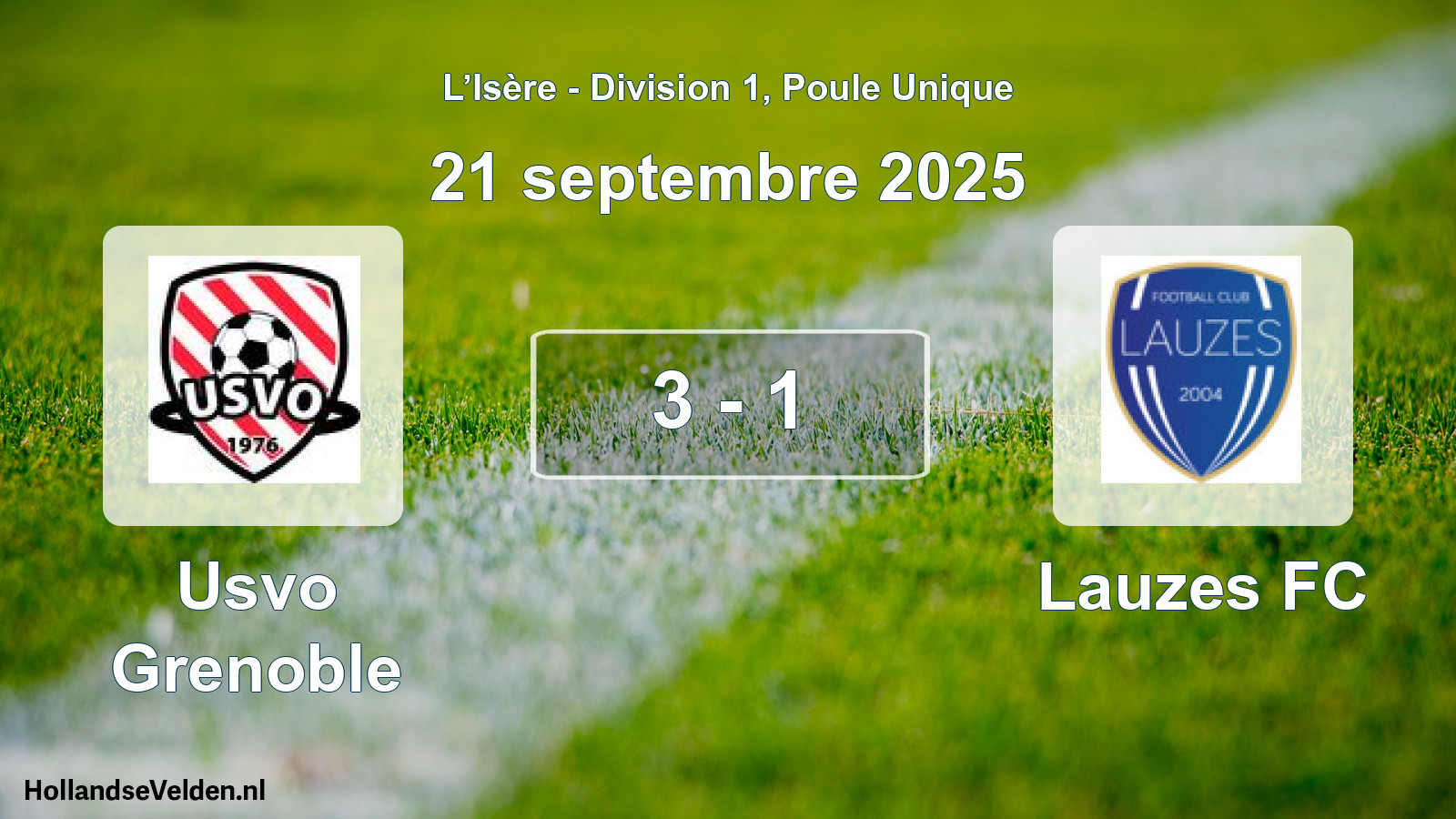 Gespeelde wedstrijd: Usvo Grenoble - Lauzes FC 3 - 1 (21 september 2025)