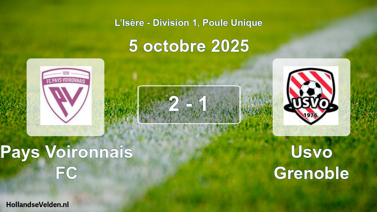 Match joué: Pays Voironnais FC - Usvo Grenoble 2 - 1 (5 octobre 2025)