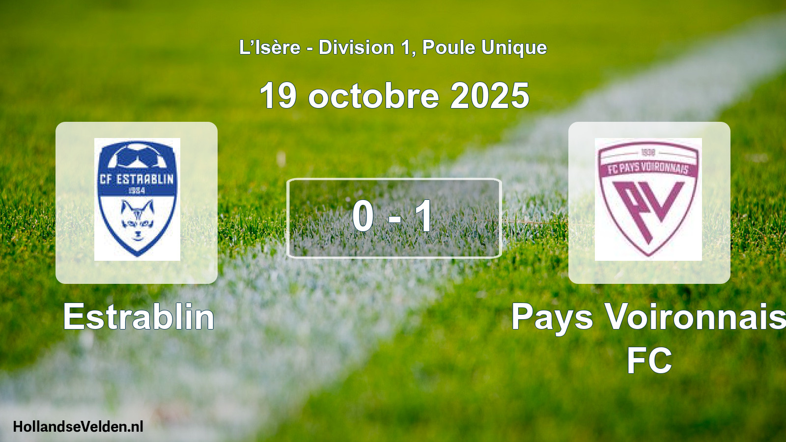 Total number of matches played: Estrablin - Pays Voironnais FC 0 - 1 (19 October 2025)