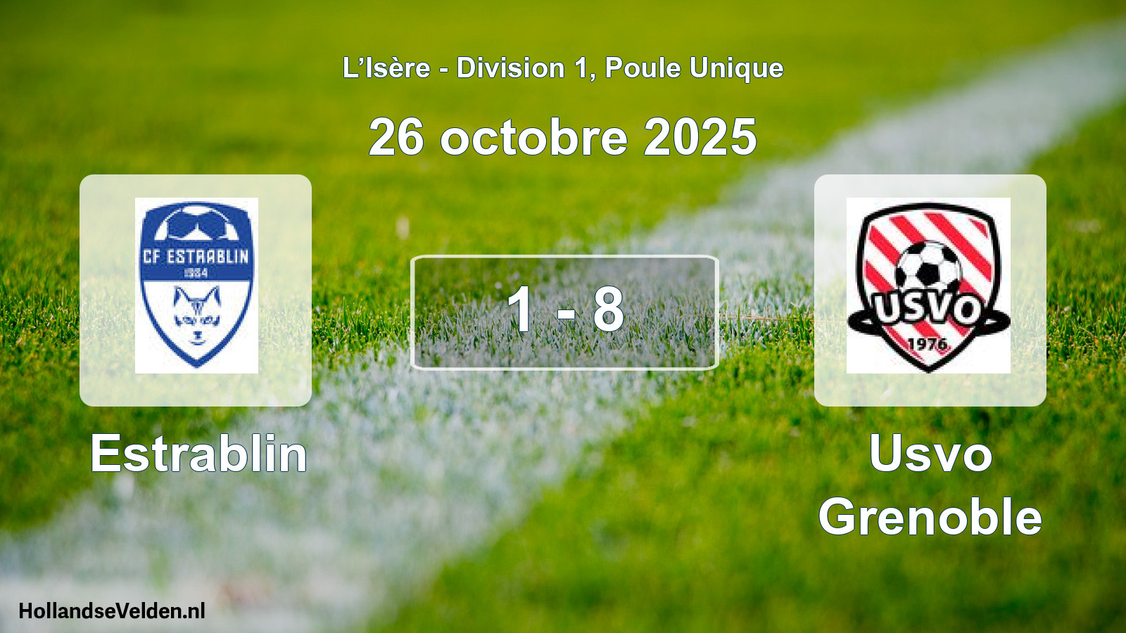 Match joué: Estrablin - Usvo Grenoble 1 - 8 (26 octobre 2025)