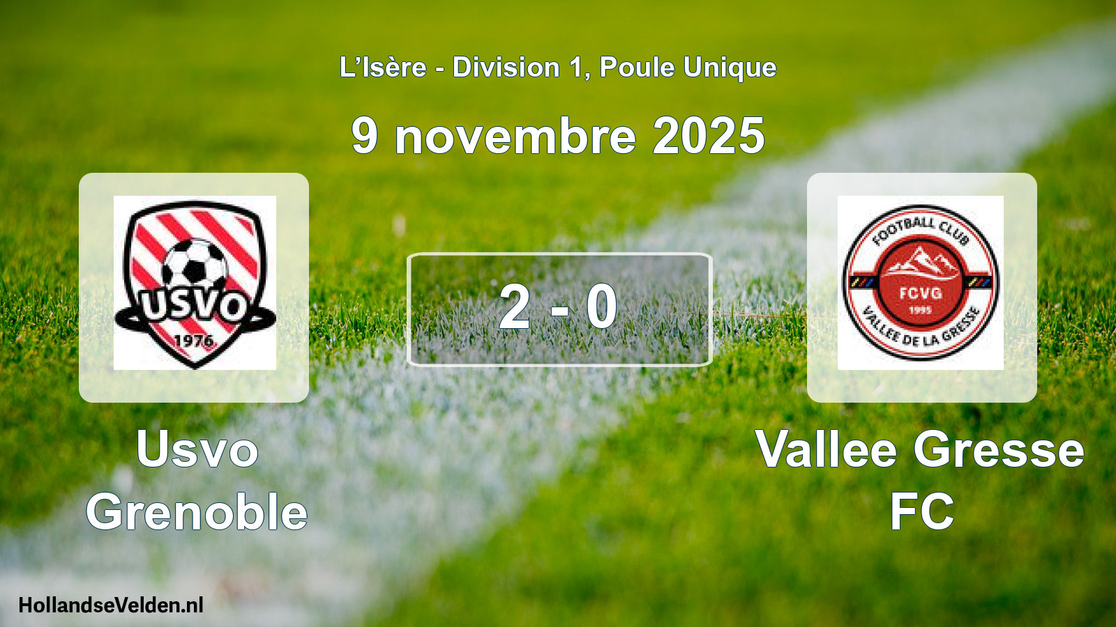 Gespeelde wedstrijd: Usvo Grenoble - Vallee Gresse FC 2 - 0 (9 november 2025)