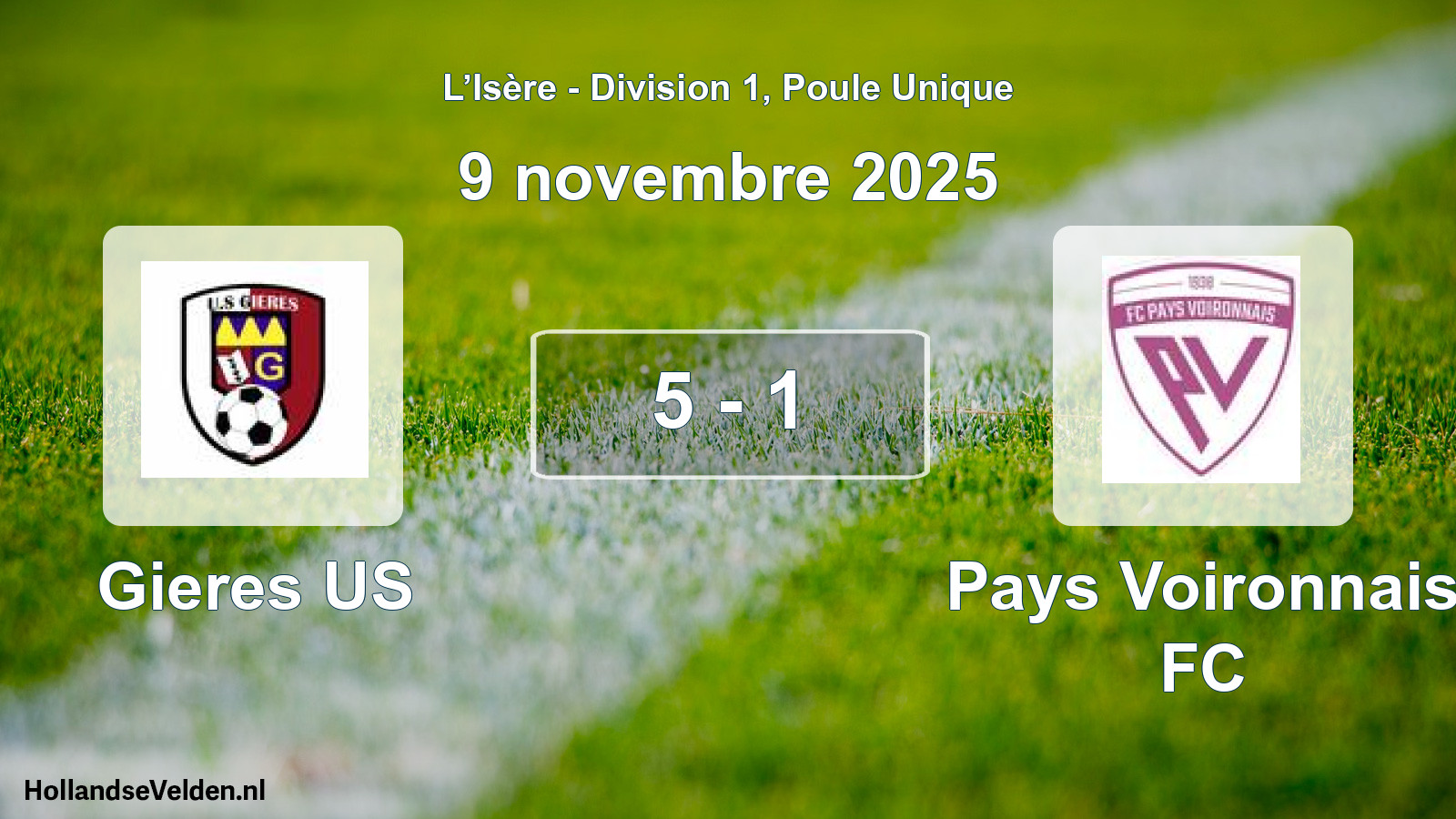 Total number of matches played: Gieres US - Pays Voironnais FC 5 - 1 (9 November 2025)