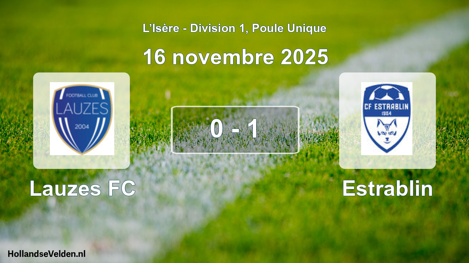 Gespeelde wedstrijd: Lauzes FC - Estrablin 0 - 1 (16 november 2025)