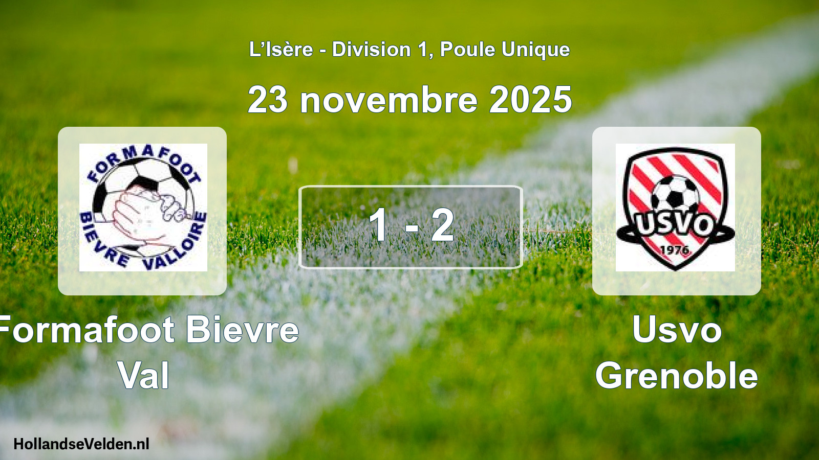 Gespeelde wedstrijd: Formafoot Bievre Val - Usvo Grenoble 1 - 2 (23 november 2025)
