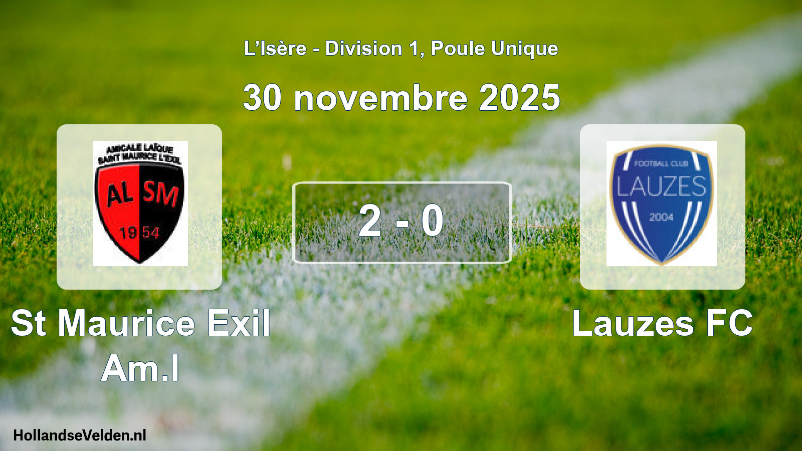 Match joué: St Maurice Exil Am.l - Lauzes FC 2 - 0 (30 novembre 2025)